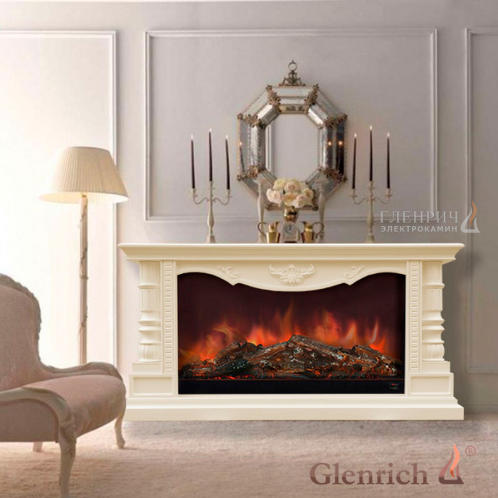 Камин Консул S14 слоновая кость - Гленрич [Электрокамин Konsul С14 - Glenrich]